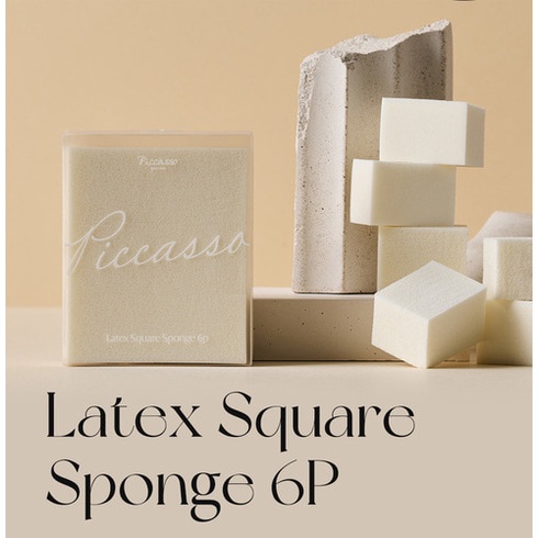 Set 6 Mút Trang Điểm PICCASSO Hình Vuông Phong Cách Hàn Quốc