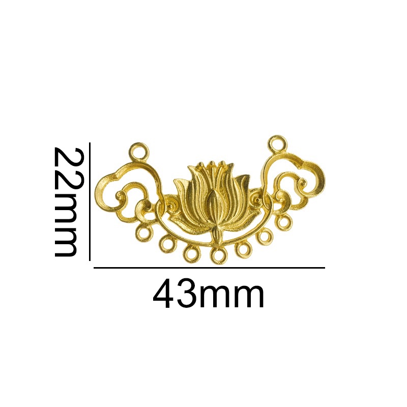 Phiến treo đúc họa tiết sen 22*43mm nguyên liệu làm trâm làm trang sức cổ trang cospaly cổ phụ có màu KC