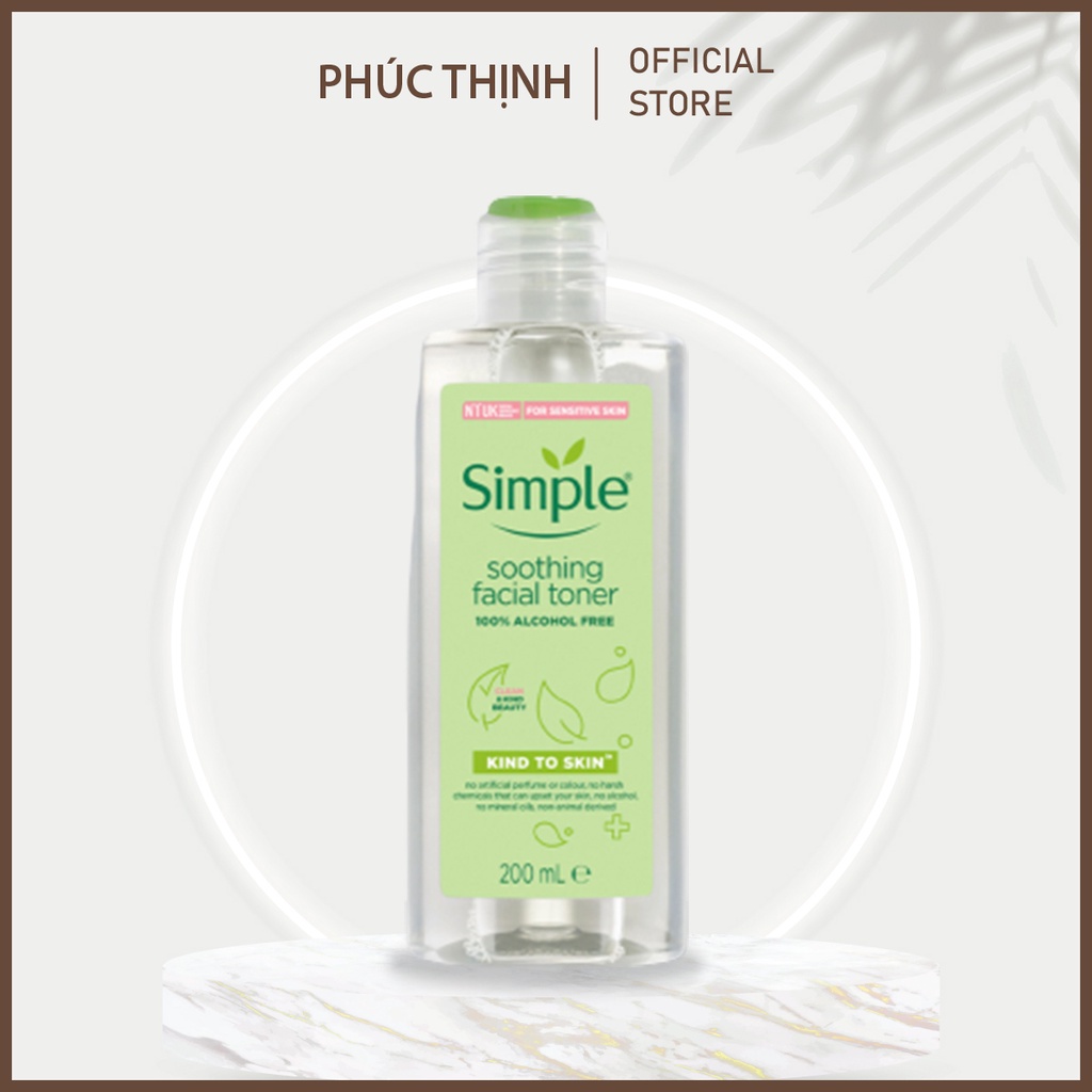 Nước Hoa Hồng Simple Smoothing Facial Toner 200ml Nước Cân Bằng Da Cho Da Nhạy Cảm