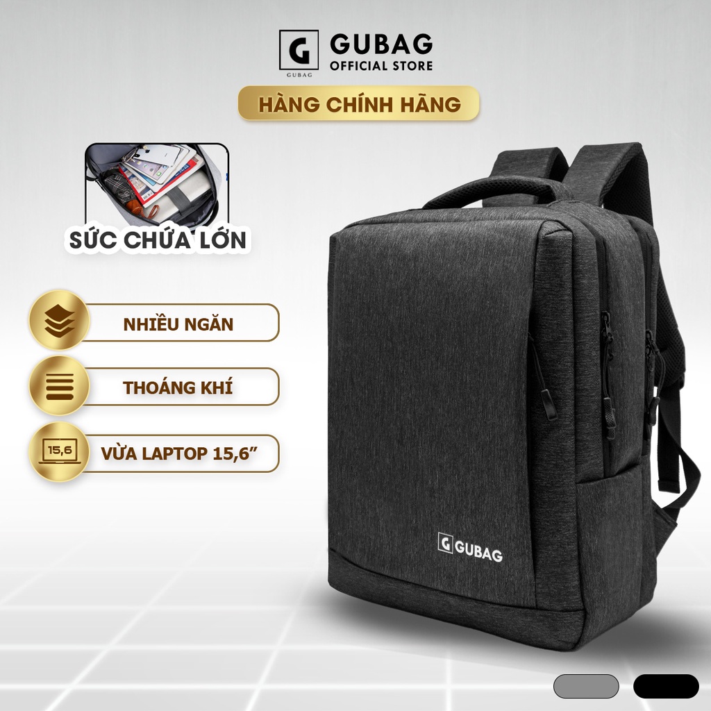 Balo laptop sức chứa lớn chính hãng GUBAG, dành cho người đi làm, công sở, đựng vừa 15,6 inch, chống sốc, chống nước