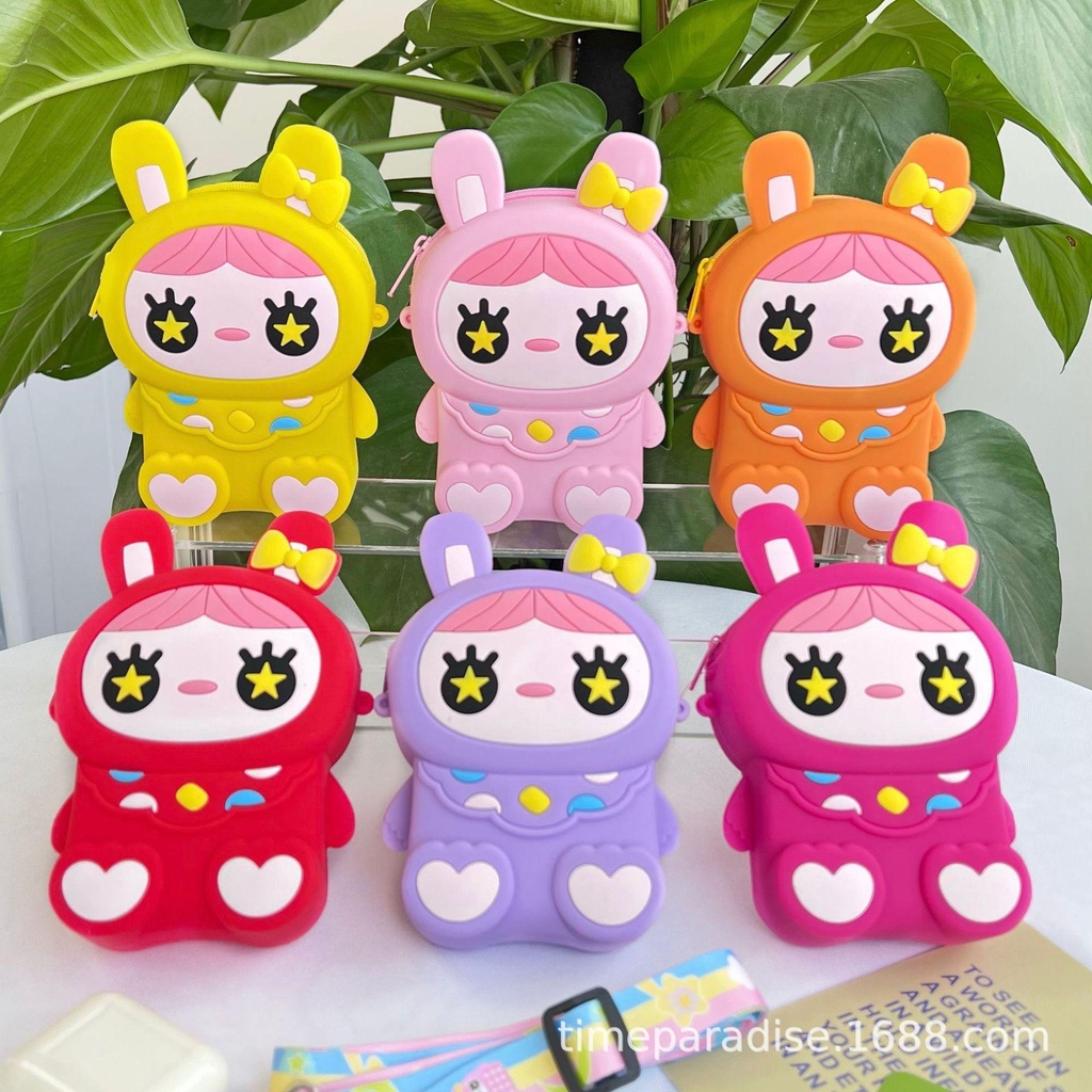 PVN55388 Túi Đeo Chéo Bằng Silicon Họa Tiết Hoạt Hình Phong Cách Phương Tây Cho Bé Gái