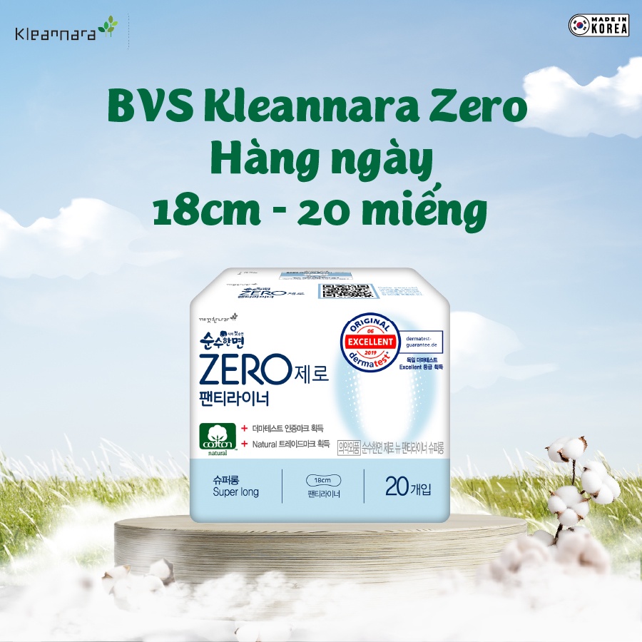 Băng vệ sinh Kleannara Zero Hàn Quốc siêu êm thoáng hàng ngày 18cm - 2