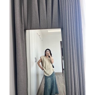 Áo len độn vai / chân váy bò