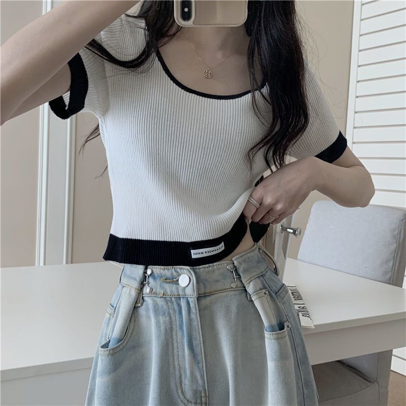 Áo Thun Tay Ngắn Hở Vai Màu Sắc Thời Trang Dành Cho Nữ