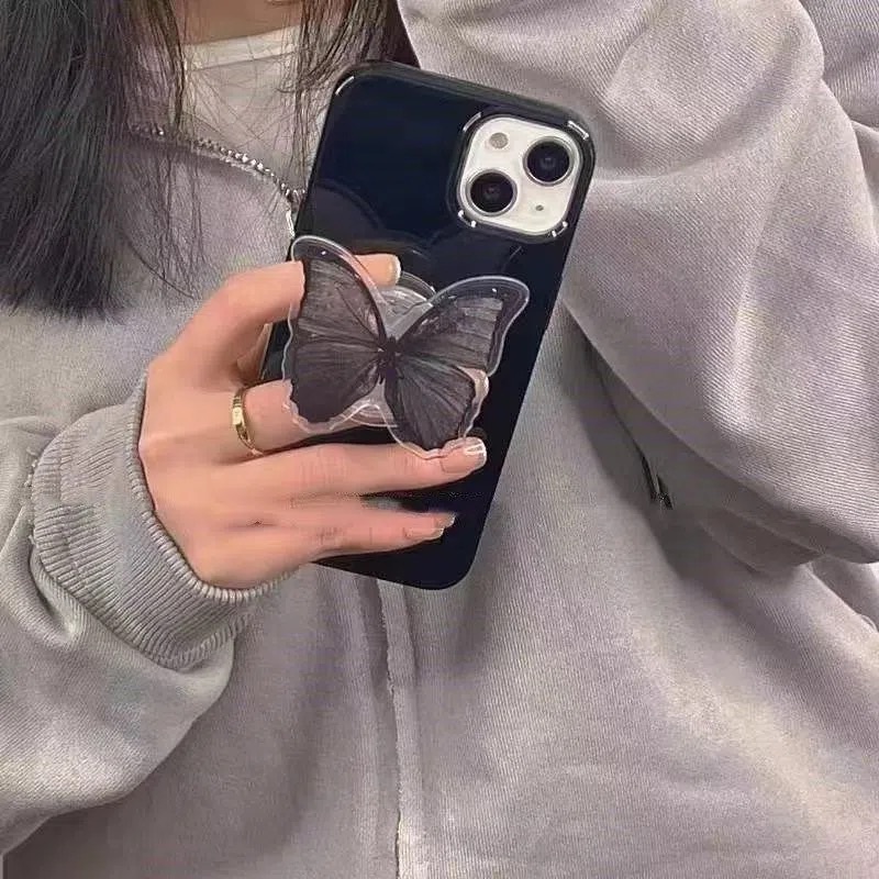 Giá Đỡ Điện Thoại Dạng Nhẫn Hình Bướm Màu Gradient Phong Cách Hàn Quốc