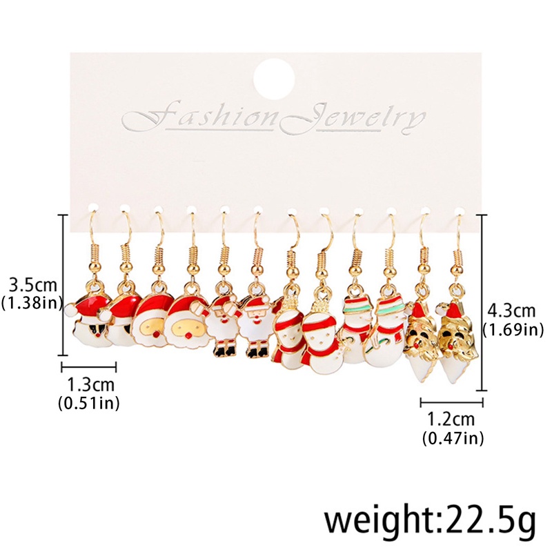 Set 6 Đôi Khuyên Tai Chủ Đề Giáng Sinh Dễ Thương