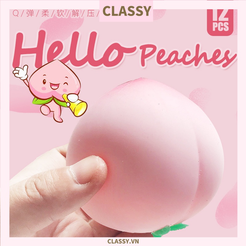 PK777 Đồ chơi thú vị Classy bằng silicon mô hình trái đào màu hồng y như thật giúp giải tỏa căng thẳng hiệu quả