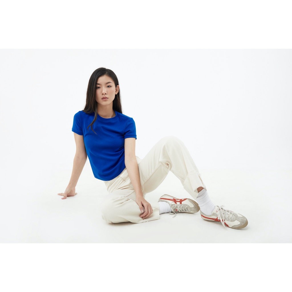 TheBlueTshirt - Áo Thun Nữ Tay Ngắn Màu Xanh Dương - 1990s Tshirt - Cobalt Blue