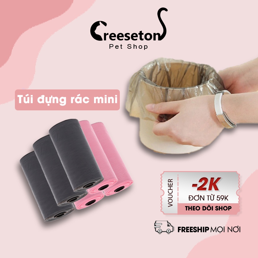 Túi đựng rác cho thùng rác mini để văn phòng, nhà bếp, cuộn 15 túi