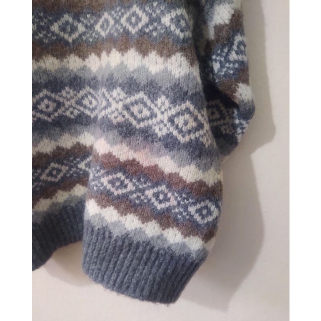 Áo len thổ cẩm vintage, Áo len hoạ tiết Giáng Sinh ấm áp