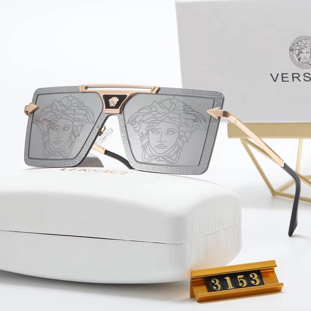 Kính mát vuông một mảnh Versace Chống Tia UV400 phong cách cổ điển sang trọng cho nam và nữ