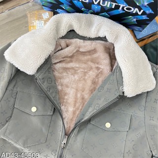Áo khoác Da Vân L.V Cổ Lông New
