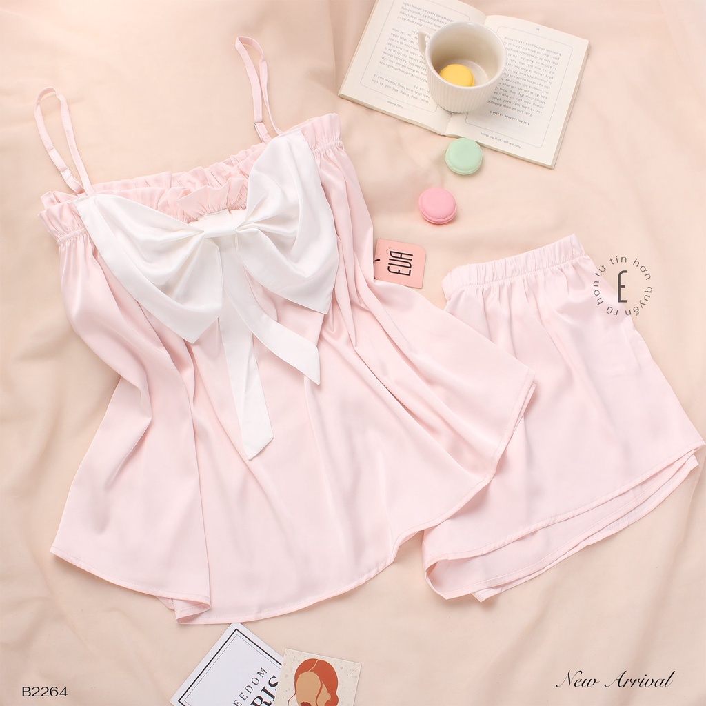 Bộ lụa nơ B2264 chất lụa satin mềm cao cấp