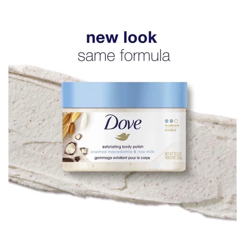Tẩy Da Chết Dove Exfoliating Body Polish, Tẩy Tế Bào Chết Body Dove Toàn Thân Bản Mỹ 298g