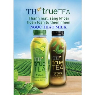 Thùng 24 chai trà xanh vị chanh tự nhiên TH True Tea 350ml