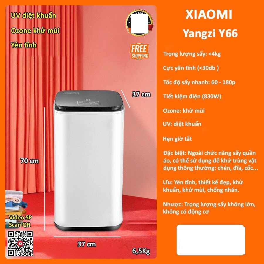 Máy Sấy Quần Áo UV Khử Trùng Ozone Xiaomi Xiaolang 60L/HD-yWWHL01 /Model HD-YWHL04/Grossag GDZ40