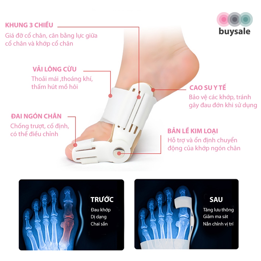 Vớ chỉnh hình bàn chân, khắc phục tình trạng đau và viêm chân, nhỏ gọn, dễ mang theo - BuySales - BSPK280