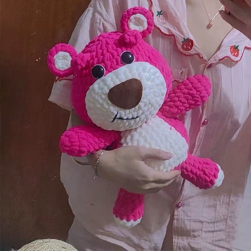 -Hàng có sẵn đan tay Gấu dâu tây hotrend quà tặng ý nghĩa Noel