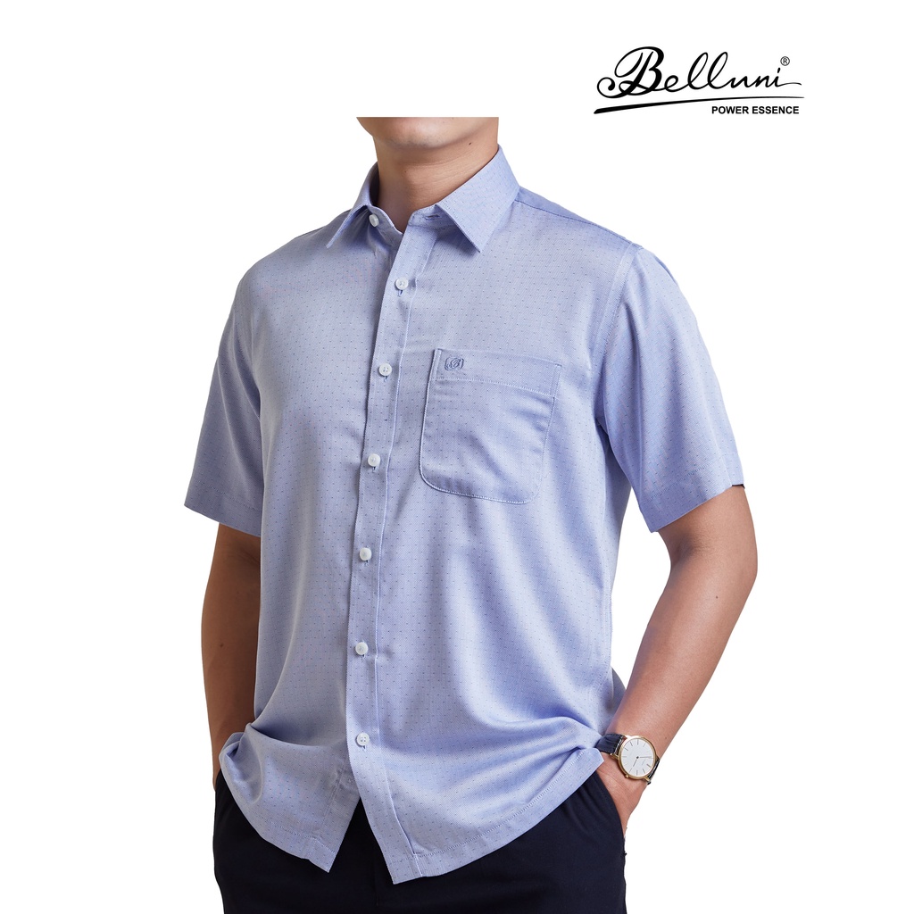 Áo sơ mi nam ngắn tay BELLUNI vải sợi tre mềm mại chống nhăn - ABN.BP.BE.223.B6