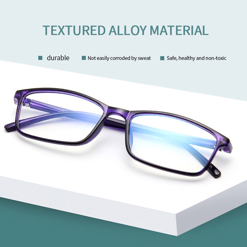 Mắt Kính Chống Ánh Sáng Xanh Gọng Vuông Bằng Hợp Kim Thời Trang Cho Máy Tính