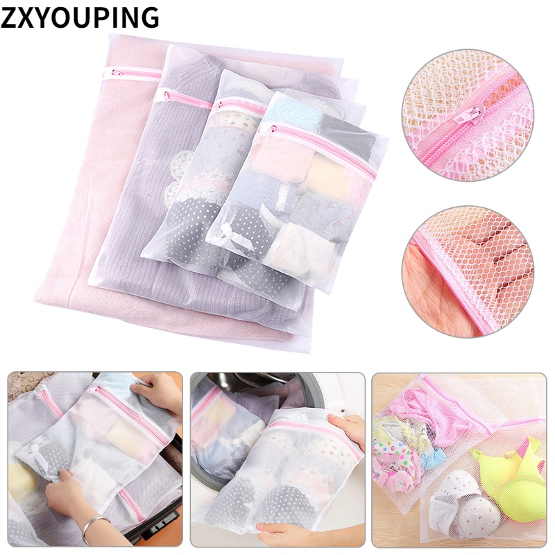 Túi Lưới Giặt Đồ Lót / Vớ Có Khóa Kéo Có Thể Gập Lại Tiện Dụng