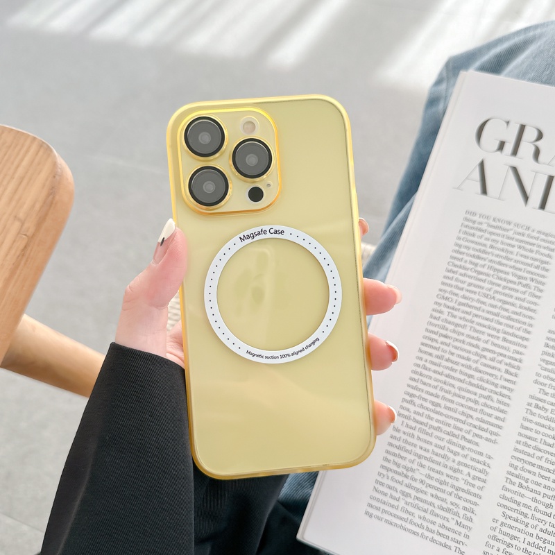 Ốp Điện Thoại Trong Suốt Từ Tính Bảo Vệ Ống Kính Máy Ảnh Cho iPhone 14promax 14 13promax 12 11