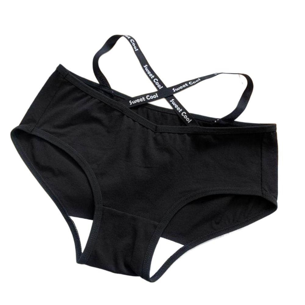 FALLFORBEAUTY Quần Lót Cotton Lưng Vừa Thời Trang Đơn Giản Đáng Yêu Cho Nữ