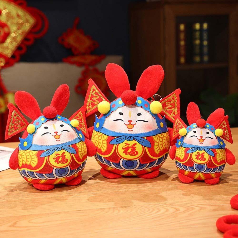 LANFY Thỏ Nhồi Bông Mềm Mại Phong Cách Trung Hoa Trang Trí Nhà Cửa