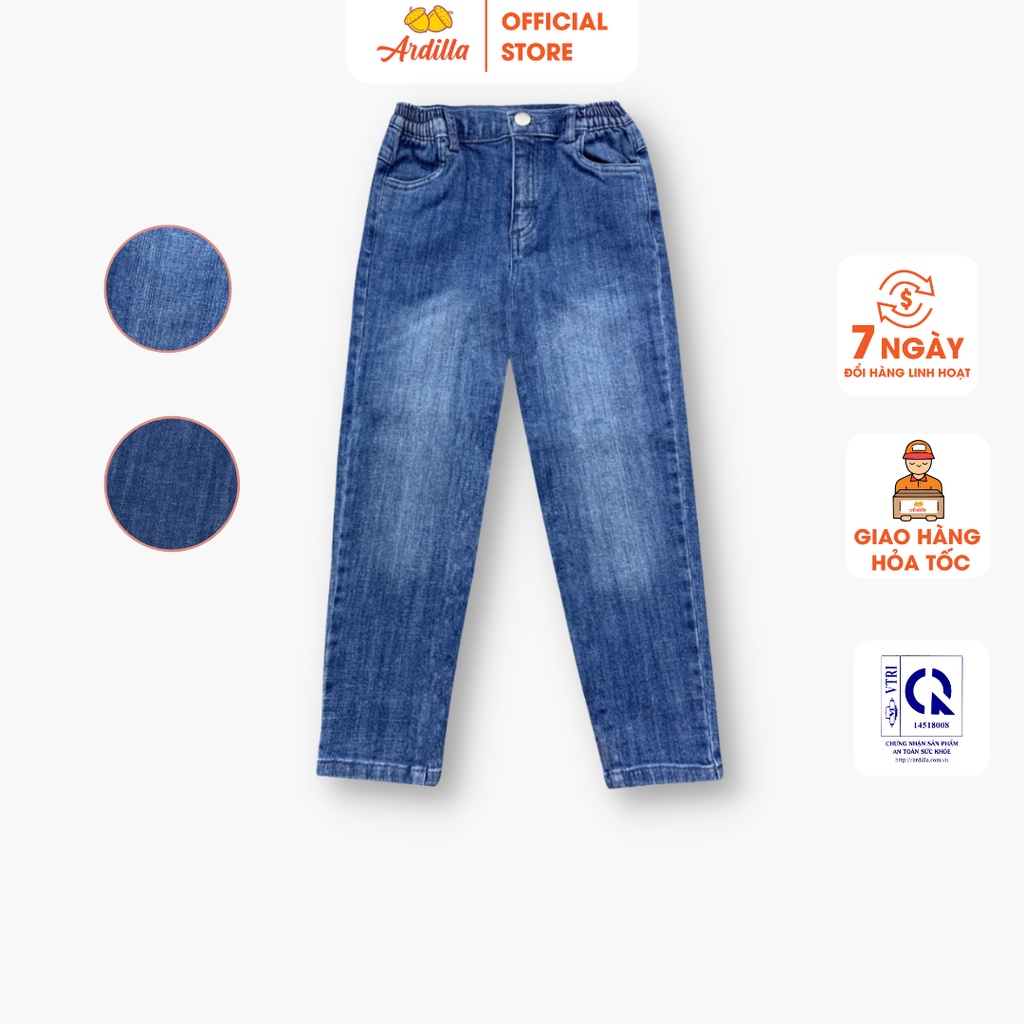Quần Jeans Bé Gái ARDILLA Thiết Kế Chun Hai Bên Sườn Co Giãn, Form Đứng Tôn Dáng Cho Bé 4-15 Tuổi AA7400-QJ