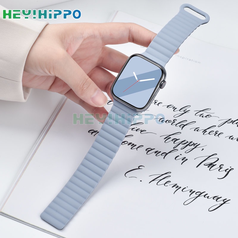 Dây Đeo Đồng Hồ Bằng Silicone Khóa Nam Châm 49mm Cho iwatch ultra 8 7 6 se 5 4 3 45mm 41mm 44mm 40mm 42mm 38mm