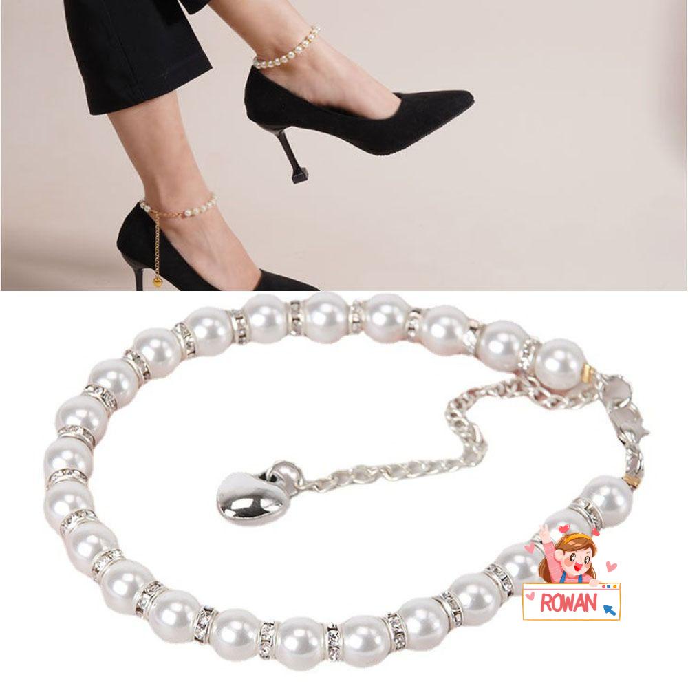 Dây Xích Đeo Mắt Cá Chân Gắn Giày Cao Gót Trang Trí Có Thể Điều Chỉnh