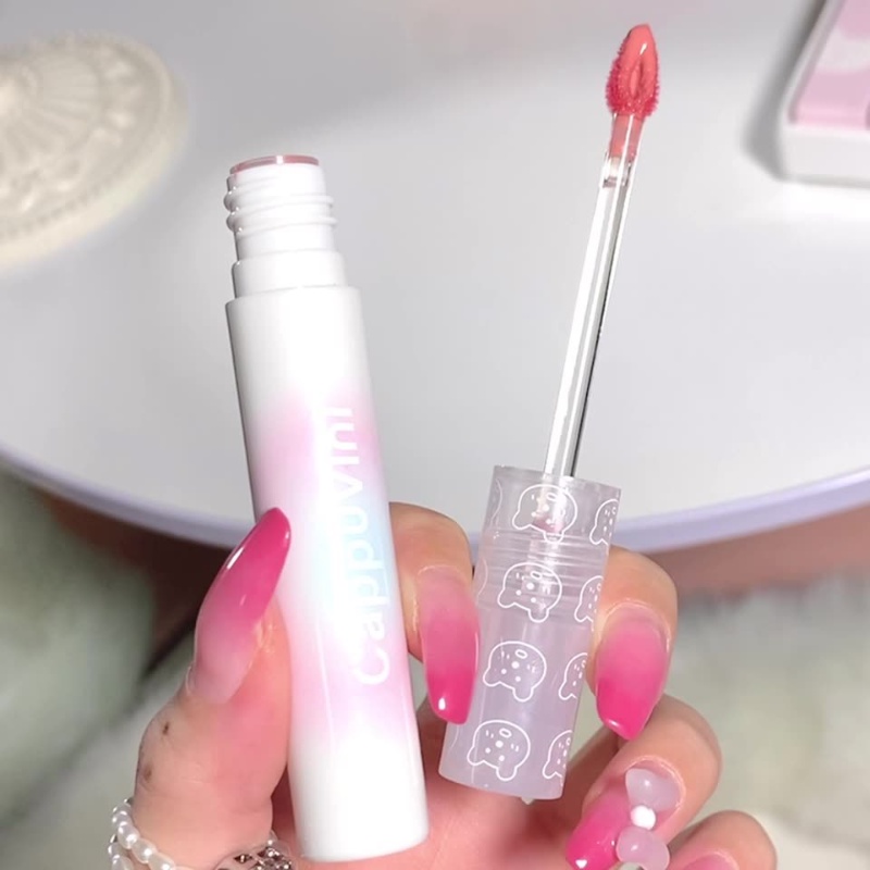 Son Kem Cappuvini 4 Màu Tự Nhiên Trong Suốt Lâu Trôi Không Thấm Nước Chống Dính Cốc