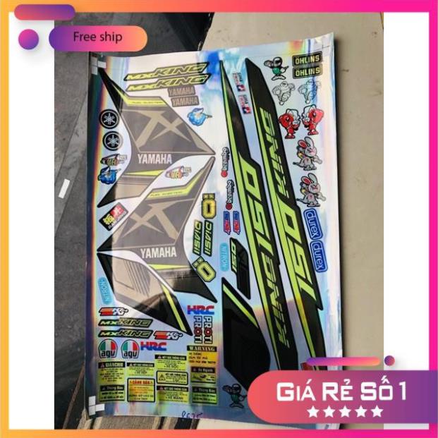 FREE SHIP + QUÀ TẶNG Tem rời xe Exicter 150 Mxking chất liệu Crom titan ánh 7 màu