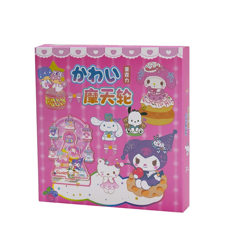 SANRIO Bộ Giá Đỡ Hình Vòng Đu Quay Goo Melody Kuromi Bằng Acrylic Đáng Yêu DIY