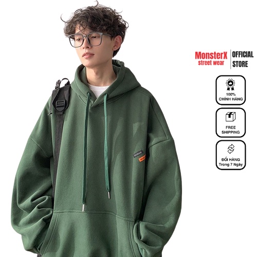 Áo hoodie nỉ bông Monster X Street 2 Vệt nam nữ form rộng thu đông Local Brand