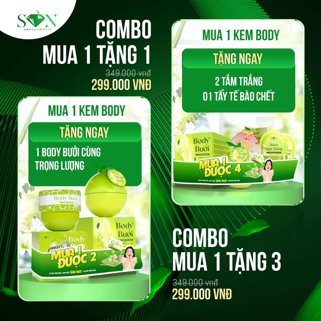 Kem Body Vitamin Cốt Ủ Bưởi SON, Nguyễn Tiên