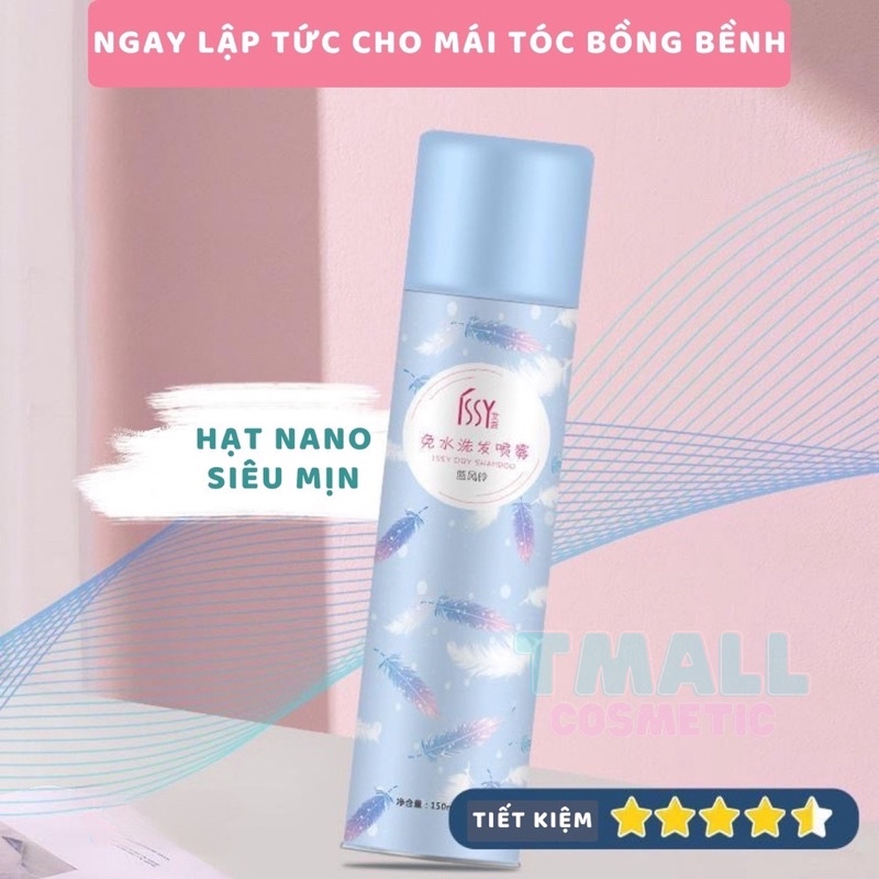 Dầu gội khô ISSY 150ml dạng xịt an toàn không cần nước dùng cho nam, nữ không bết tóc | BigBuy360 - bigbuy360.vn