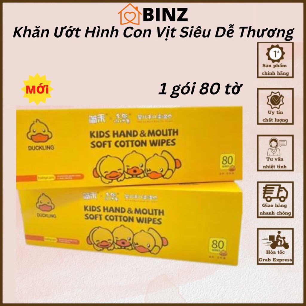 Thùng 10 Bịch Khăn Giấy Ướt Con Vịt, Khăn Giấy Ướt Con Vịt Siêu Hot - Binz