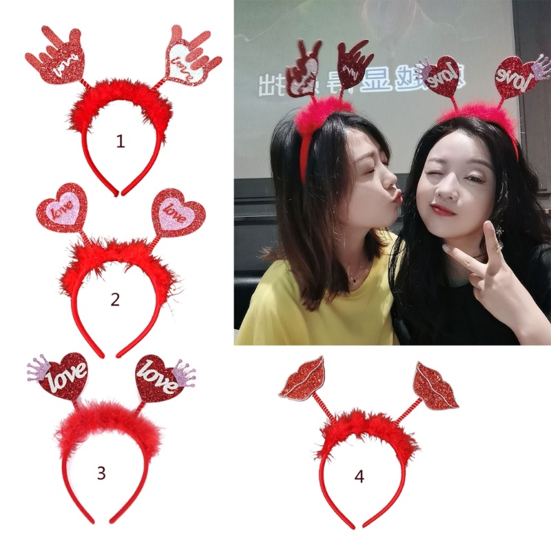 Flgo Băng Đô Hình Trái Tim Đính Kim Sa Lấp Lánh