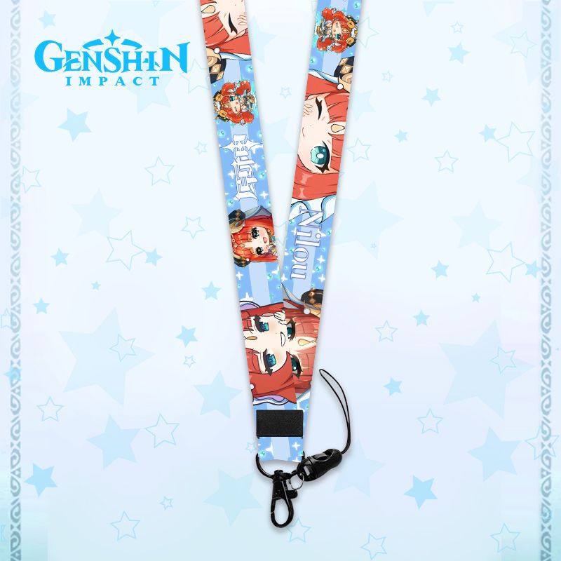 Dây đeo thẻ tên điện thoại móc khóa phụ kiện vòng đeo cổ Genshin impact