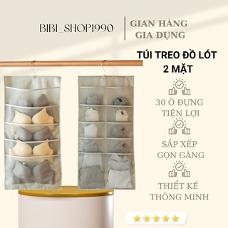 Túi treo đựng tất và đồ lót 2 mặt nhiều ngăn - Túi đựng đồ lót có móc treo (MS03)