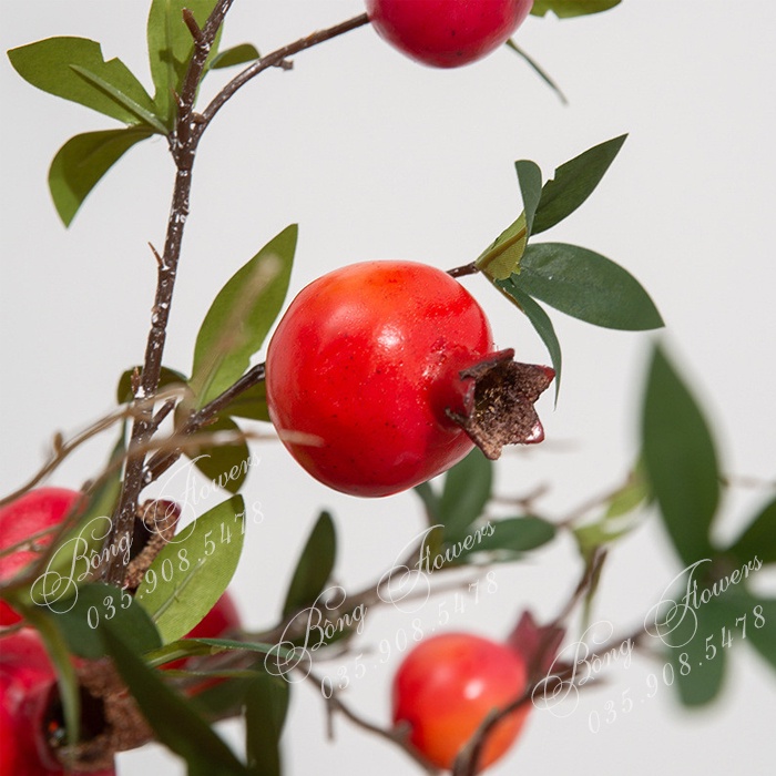 🍒 Cành Lựu Giả - Cành Quả Lựu Giả 6 Quả Dài 80cm - ĐƯỜNG KÍNH QUẢ TO 7CM, QUẢ NHỠ 6 CM, QUẢ NHỎ 5CM