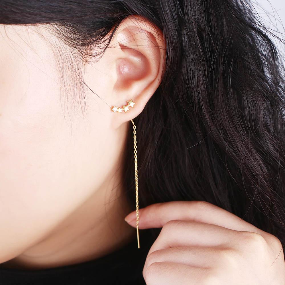 Khuyên Tai Ngôi Sao MOCHO|Bông Tai Mạ Đồng Thiết Kế Bất Đối Xứng Thời Trang Cho