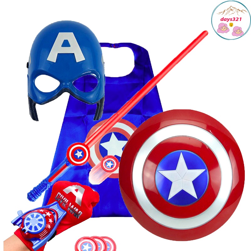 Combo hoá trang Halloween Đội TRưởng Mỹ Captain đầy đủ phụ kiện