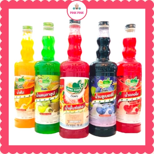 Siro DingFong Thái Lan TRÁI CÂY ĐỦ MÙI – 750ml Nguyên Liệu Pha Thức Uống Ngon