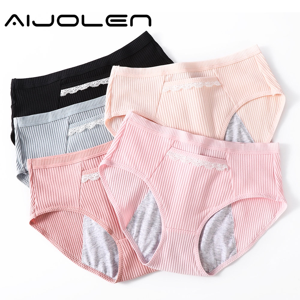 Quần lót cotton AIJOLEN thoáng khí có túi chống rò rỉ cho nữ