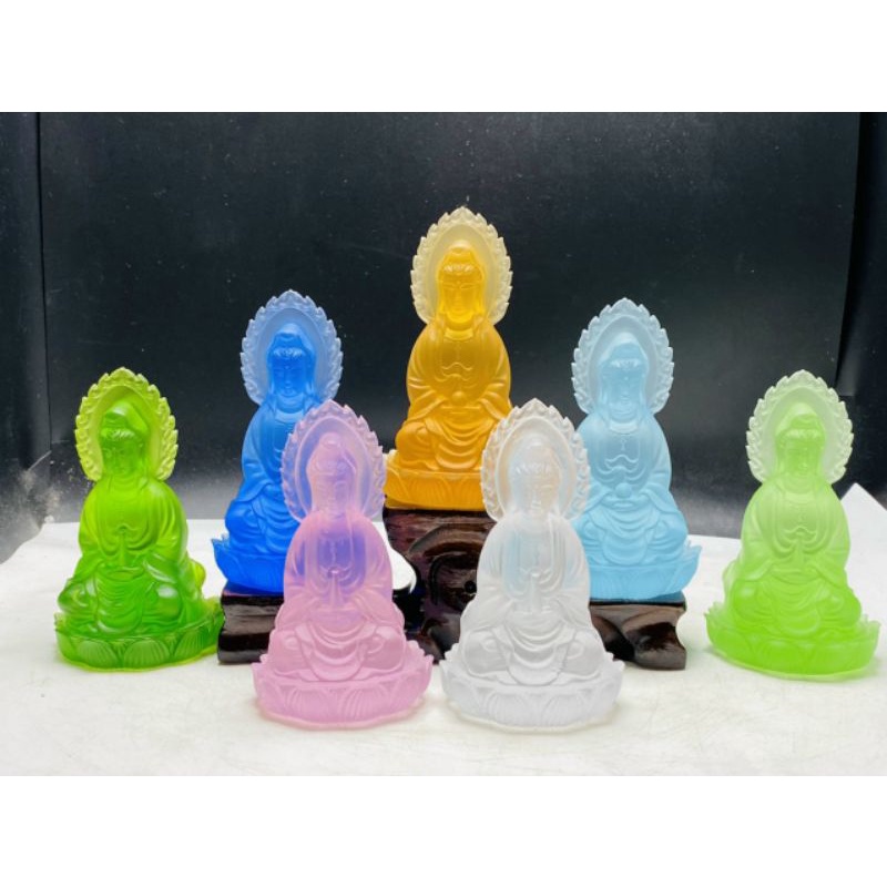 Tượng Quan Âm Đá Lưu Ly Đặt Ô Tô, Bàn Thờ cao 10cm và 12cm