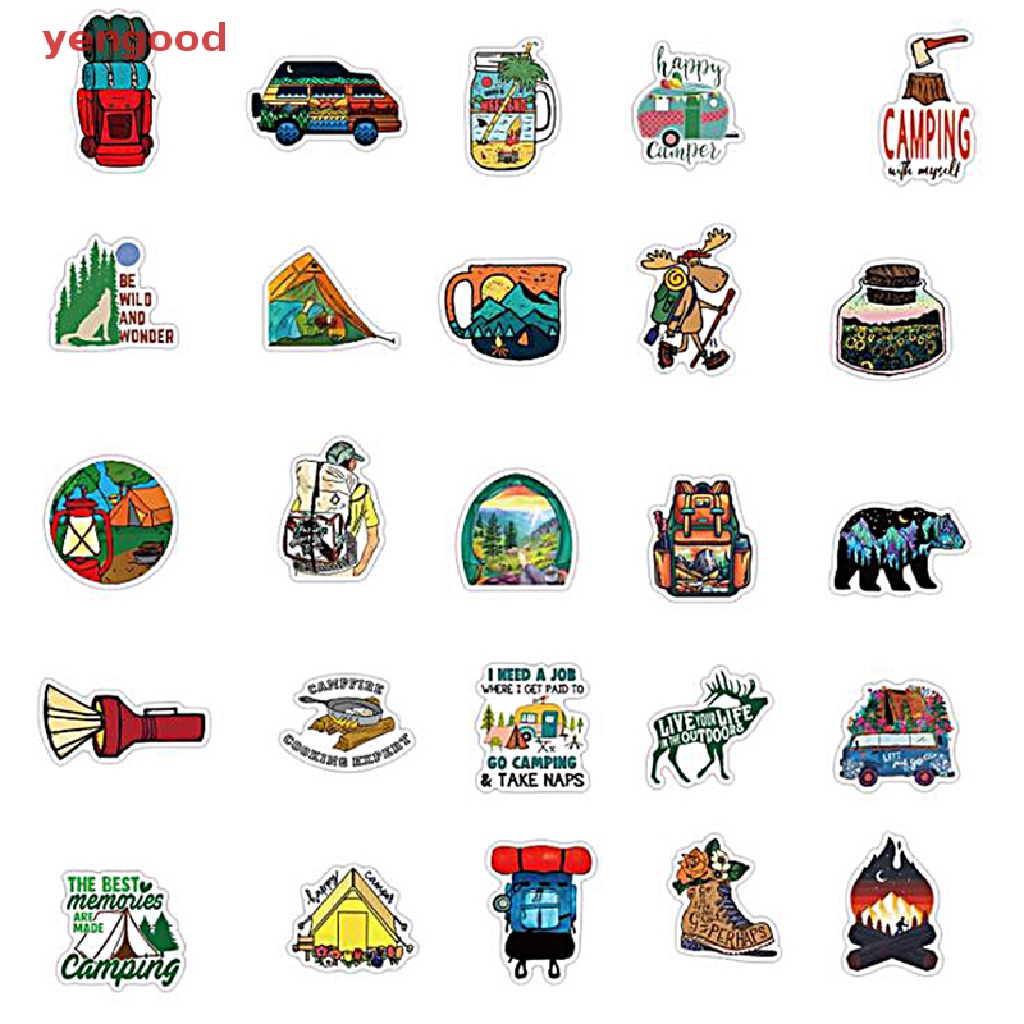 Bộ 50 Miếng Dán Trang Trí Bằng PVC Họa Tiết Graffiti Độc Đáo