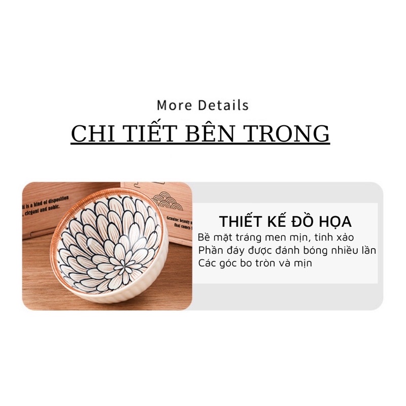 BỘ BÁT ĐĨA HOẠ TIẾT 7 MÓN PHONG CÁCH NHẬT BẢN ( bộ 4 bát 1 đĩa 4 thìa 4 đôi đũa )