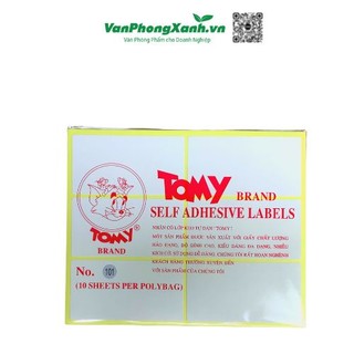 Giấy decan, nhãn dán Tomy A5 các số